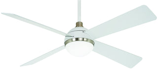 Buy flat-white-with-brushed-nickel-finish-with-flat-white-blades Orb Ceiling Fan with Light by Minka Aire
