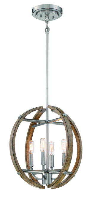 Buy brush-nickel Country Estates Outdoor (Damp) Pendant by Minka-Lavery