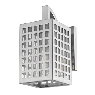 Buy satin-nickel-with-clear-seedy-glass-panes-glass Letzel Wall Lantern by Acclaim Lighting