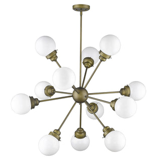 Buy raw-brass-with-opal-glass-globes-5-75-x6-x6-glass Portsmith Chandelier by Acclaim Lighting
