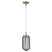 Aged Brass with Black, Cylindrical Metal Cage Shade 12.2``x6.2``x6.2`` Glass