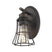 Oil-Rubbed Bronze with Oil-Rubbed Bronze, Geometric Metal Cage Shade 5.5``x5``x5`` Glass and Metal Shade