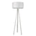 White with White Fabric Drum Shade Glass