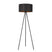 Matte Black with Black Fabric Drum Shade W/ Copper Interior Glass