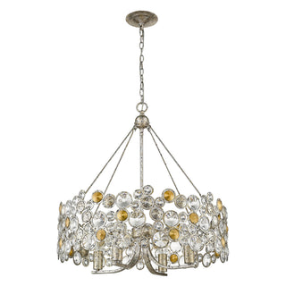 Buy antique-silver-leaf-with-9-x27-x27-glass Vitozzi Chandelier by Acclaim Lighting