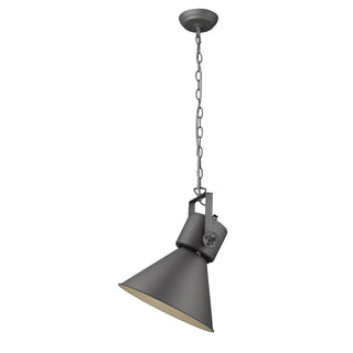 Buy gray-with-gray-metal-cone-shaped-shade-w-white-interior-10-5-x17-5-x17-5-glass Crew Pendant by Acclaim Lighting