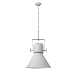 Buy white-with-white-metal-cone-shaped-shade-w-white-interior-10-5-x17-5-x17-5-glass Crew Pendant by Acclaim Lighting
