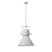 White with White Metal Cone Shaped Shade W/ White Interior 10.5``x17.5``x17.5`` Glass