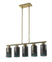 Brass with Blue/Gold Cylindrical Glass Shades Glass
