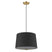 Gold with Black Hardback Linen Drum Shade 10``x16``x16`` Glass and Black Shade