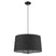Matte Black with Black Hardback Linen Drum Shade 13``x24``x24`` Glass and Black Shade