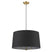 Gold with Black Hardback Linen Drum Shade 13``x24``x24`` Glass and Black Shade
