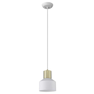 Buy white-with-white-metal-drum-shade-4-6-x6-3-x6-3-glass Ingo Pendant by Acclaim Lighting