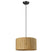 Matte Black with Cork Drum Shade 9``x17.75``x17.75`` Glass and Natural/Cream Shade