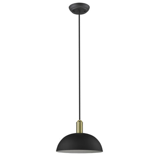 Buy matte-black-with-black-metal-bowl-shaped-shade-4-7-x11-8-x11-8-glass Ingo Pendant by Acclaim Lighting