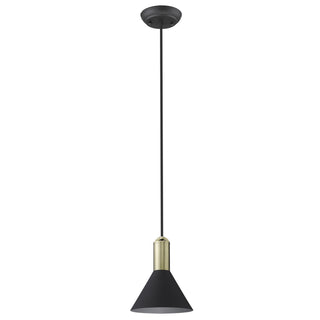 Buy matte-black-with-black-metal-cone-shaped-shade-4-7-x6-3-x6-3-glass Ingo Pendant by Acclaim Lighting