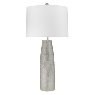 Buy polished-nickel-with-seasalt-linen-tapered-drum-shade-glass Trend Home Table Lamp by Acclaim Lighting