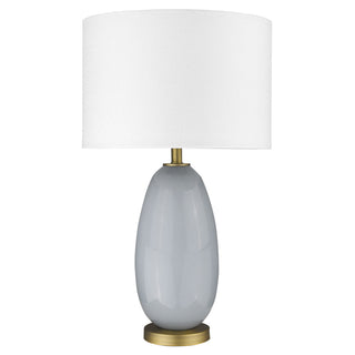Buy brass-with-cream-linen-drum-shade-glass Trend Home Table Lamp by Acclaim Lighting