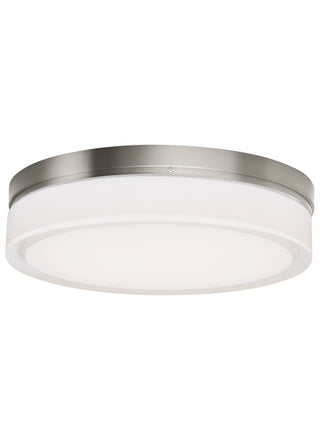 Buy satin-nickel-with-pressed-glass-into-a-square-glass-and-white-shade Cirque Outdoor (Damp) Flush Mount Ceiling Light by Visual Comfort Modern