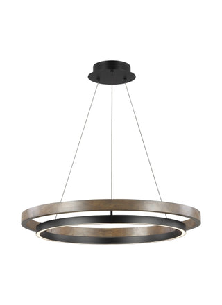 Buy matte-black-weathered-oak-wood-with-aluminum-glass Grace Outdoor (Damp) Chandelier by Visual Comfort Modern
