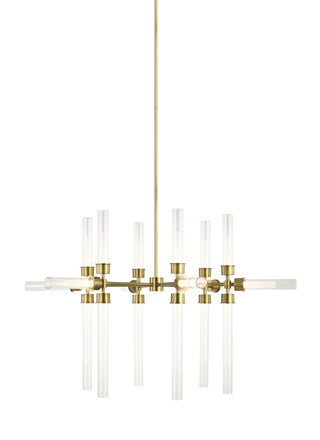 Buy natural-brass-with-glass-glass-and-clear-shade Linger Outdoor (Damp) Chandelier by Visual Comfort Modern