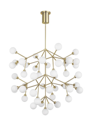 Buy aged-brass-with-glass-glass-and-white-shade Mara Outdoor (Damp) Chandelier by Visual Comfort Modern