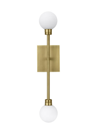 Buy aged-brass-with-glass-glass-and-white-shade Mara Outdoor (Damp) Sconce by Visual Comfort Modern