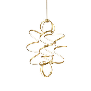 Buy antique-brass-with-frosted-acrylic-diffuser-glass-and-white-shade Synergy Chandelier by Kuzco Lighting