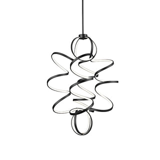 Buy black-with-frosted-acrylic-diffuser-glass-and-white-shade Synergy Chandelier by Kuzco Lighting