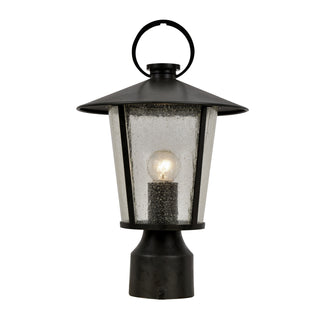 Buy matte-black-with-seeded-glass-glass Andover Outdoor (Wet) Post Lantern by Crystorama