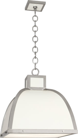 Buy glossy-white-painted-w-polished-nickel Ranger Pendant by Robert Abbey