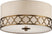Weathered Brass with Taupe Dupoini Fabric Shade With Decorative Metal Band Glass
