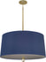 Modern Brass with Ink Blue Fabric Shade With Carter Gray Lining Glass