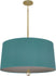 Modern Brass with Mayo Teal Fabric Shade With Carter Gray Lining Glass