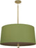 Modern Brass with Parrot Green Fabric Shade With Revolutionary Storm Lining Glass