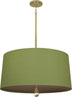Modern Brass with Parrot Green Fabric Shade With Revolutionary Storm Lining Glass