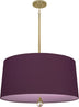 Modern Brass with Greenhow Grape Fabric Shade With Ludwell Lilac Lining Glass