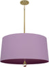 Modern Brass with Ludwell Lilac Fabric Shade With Greenhow Grape Lining Glass