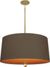 Modern Brass with Revolutionary Storm Fabric Shade With William Of Orange Lining Glass