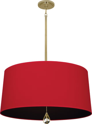 Buy modern-brass-with-richmond-red-fabric-shade-with-blacksmith-black-lining-glass Williamsburg Custis Pendant by Robert Abbey