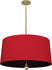 Modern Brass with Richmond Red Fabric Shade With Blacksmith Black Lining Glass