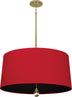 Modern Brass with Richmond Red Fabric Shade With Blacksmith Black Lining Glass
