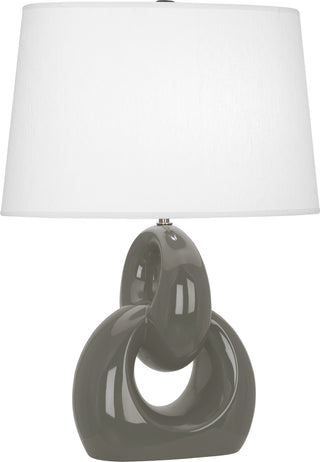 Buy ash-glazed-ceramic-w-polished-nickel Fusion Table Lamp by Robert Abbey