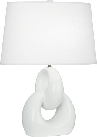 Buy lily-glazed-ceramic-w-polished-nickel Fusion Table Lamp by Robert Abbey
