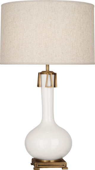 Buy lily-glazed-ceramic-w-aged-brass Athena Table Lamp by Robert Abbey