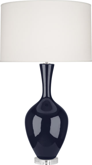 Buy midnight-blue-glazed-ceramic Audrey Table Lamp by Robert Abbey