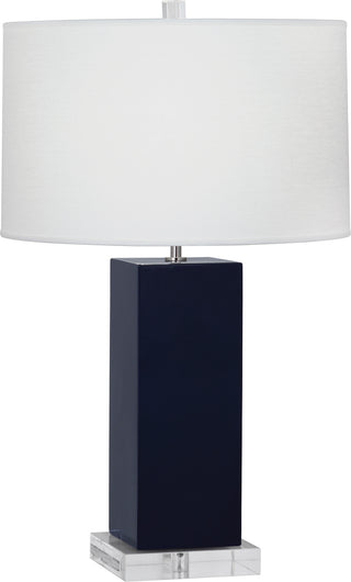 Buy midnight-blue-glazed-ceramic Harvey Table Lamp by Robert Abbey