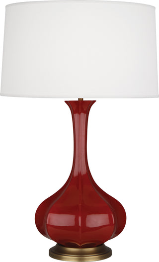 Buy oxblood-glazed-ceramic-w-aged-brass Pike Table Lamp by Robert Abbey