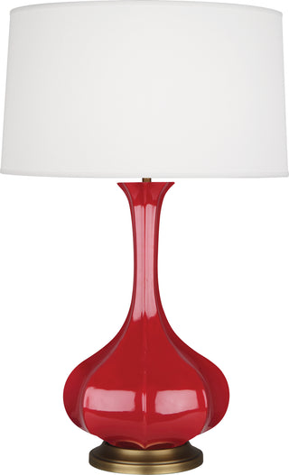 Buy ruby-red-glazed-ceramic-w-aged-brass Pike Table Lamp by Robert Abbey