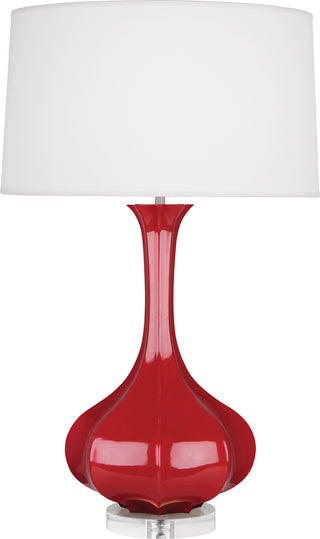 Buy ruby-red-glazed-ceramic-w-lucite Pike Table Lamp by Robert Abbey